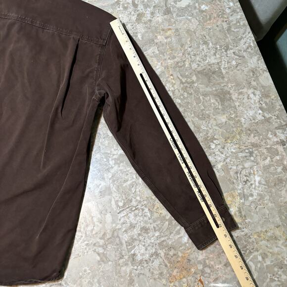 Carhartt Shirt Mens Medium Brown Oakman Twill Long Sleeve Button S09 Vintage - Picture 11 of 14